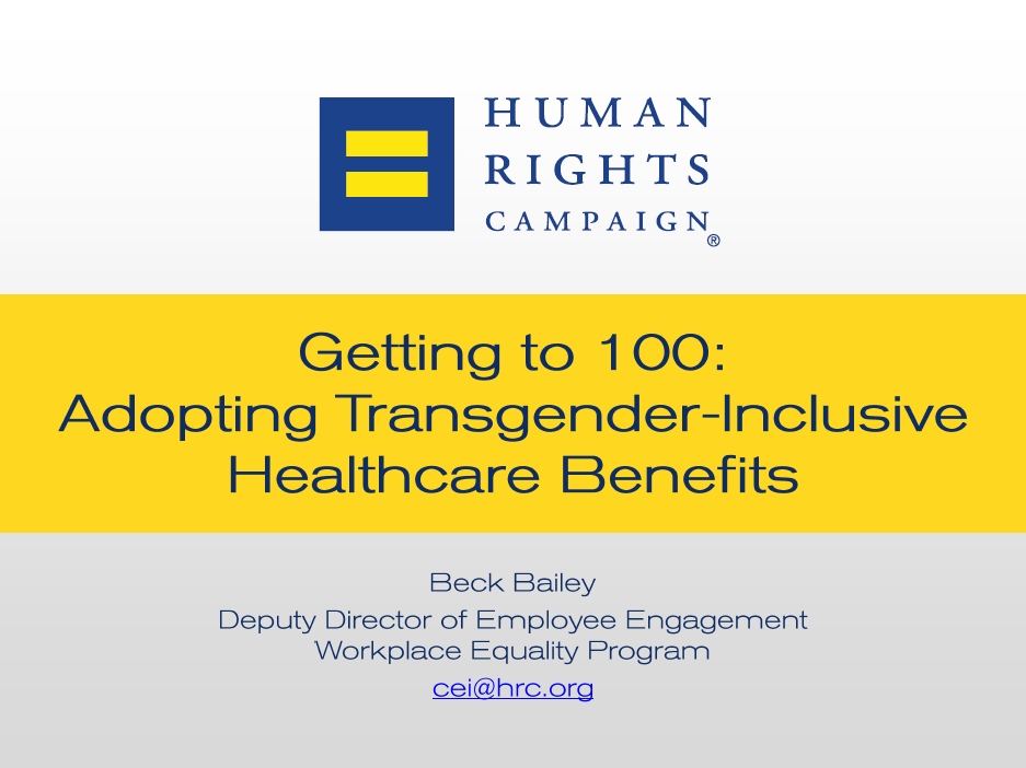 Health Insurance For Transgender Employees | Human Rights Campaign