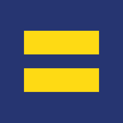 31++ Yellow equal sign on blue background